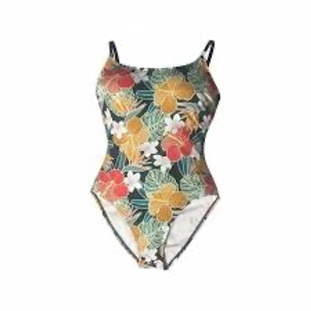 Hurley Caribbean tropical one piece swimsuit women's size XS shelf‎ bra beach
